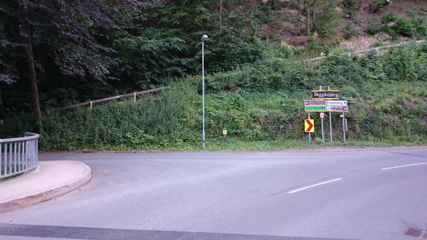 ber die Brcke beim Stdtischen Bad - dann gleich Links