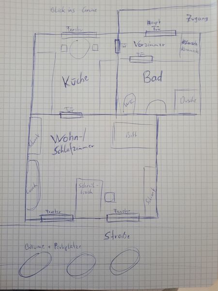 günstige, möblierte Wohnung in perfekter Lage