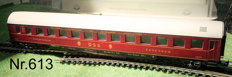 Nr. 613  LIMA Modellbahn HO Schnellzug Schlafwagen DSG, rot,