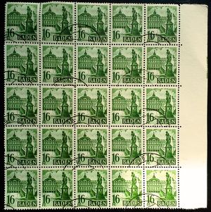 Lot Nr. 319    Bogenteil 1947 Rheinland Pfalz  25 Werte  ANK Nr. 6