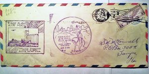 Lot Nr. 262   Prachtstück Kuvert  mit  USA Luftpost