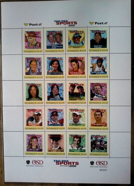 Lot Nr. 380  Personalisierter  Briefmarkenbogen Nummer 02501  2005   Tag des Sports