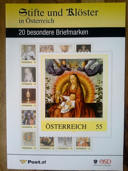 Lot Nr. 391 Personalisierter Briefmarkenbogen, „Edition 20 Stifte und Klöster