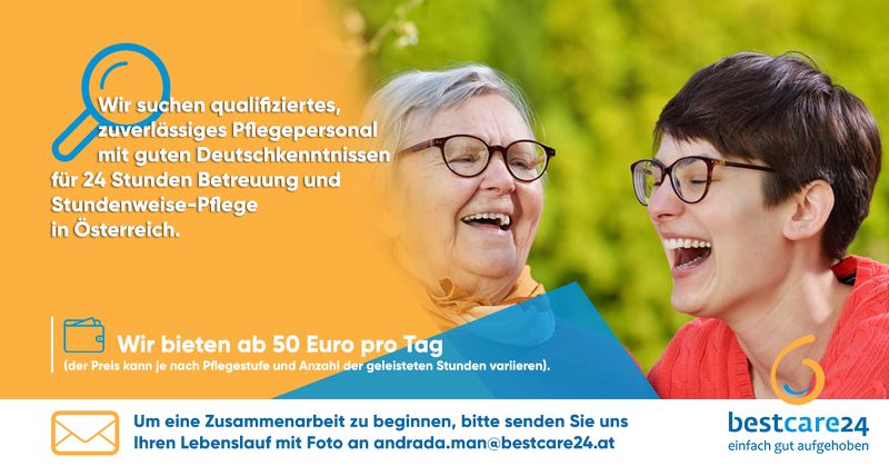 Qualifiziertes Pflegepersonal f&uuml;r 24 Stunden Betreuung und Stundenweise-Pflege