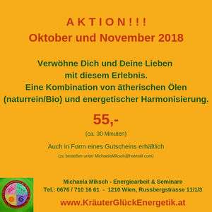 Aktion Oktober-November 2018 !