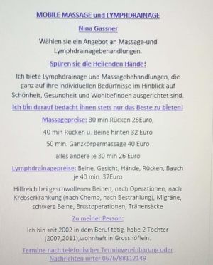 Mobile Massage und Lymphdrainage