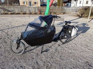 E-Lastenrad Bakfiets mit Federgabel