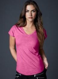 Womens Tri-Blend V-Neck Tee - Anvil