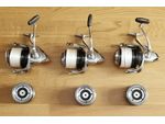 3 x Shimano Aero Technium 10000 XSC + 3  Ersatzspulen + Whiplash Crystal