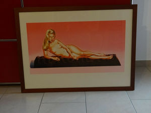 Schöne Mel Ramos Farblithografie Sweet Odalisque 1996