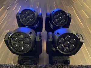 4 x Showtec Infiniti IW-720 RGBW Led Wash Zoom Movingheads DMX