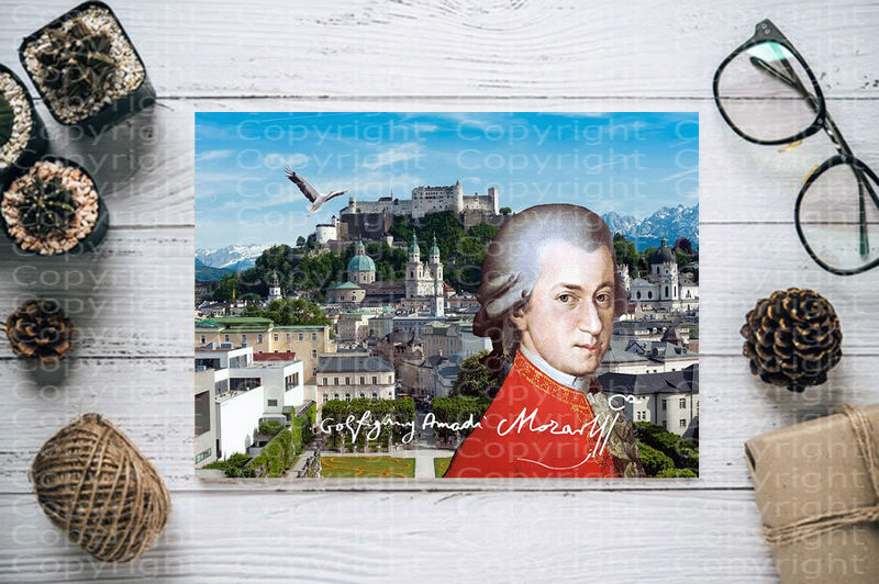 Mozart Star Souvenir. Super Deko. Geschenkidee.  Einmalig! Wandbild. Neuheit! Sammelobjekt. Zimmerdeko. Blickfang!