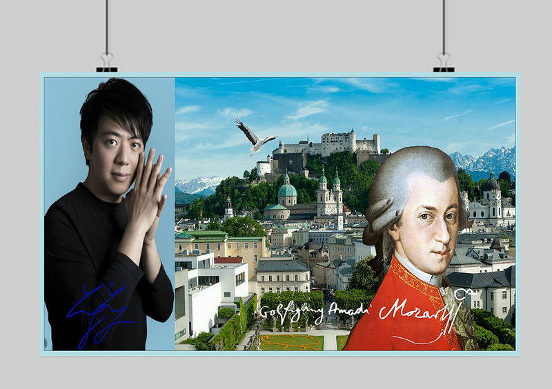 LANG LANG und Mozart in Salzburg, Star Souvenir. Geschenkidee. Zimmerdeko. Blickfang! Einmalig! Wandbild. Neuheit!