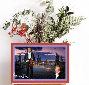 André Rieu in Prag! Signierte Wanddekoration. Hingucker! André Rieu Souvenir. Geschenkidee! Cooles Wandbild für Ihr Zuhause! Neu!