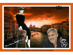 George Clooney+Audrey Hepburn signierte Phantasie-Collage. Coole Wanddekoration für Ihr Zuhause! Ein Blickfang in jedem Zimmer! Einmaliges Souvenir!