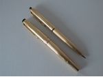 Montblanc Füllhalter Meisterstück Nr. 92 und Druckbleistift "Pix" 96, Gold 750