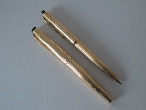 Montblanc Füllhalter Meisterstück Nr. 92 und Druckbleistift "Pix" 96, Gold 750