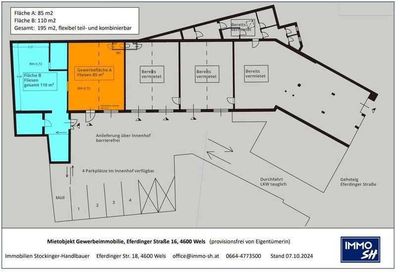 Gewerbe- bzw. Lagerfläche in der Eferdingerstraße, Kerngebietswidmung