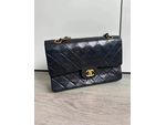 Chanel timeless flapbag schwarz gold 25 Leder