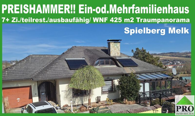 Raumwunder TOP Preis - Mehrfamilienhaus/ Villa in bester Panoramalage mit Pool und Zierteich am Spielberg/Melk