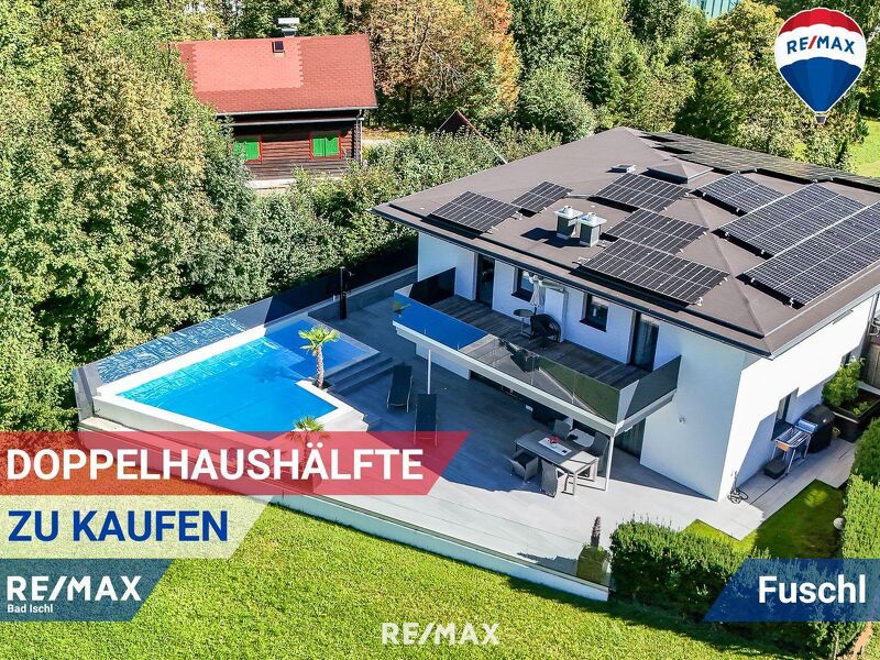Fuschlsee-Idylle pur: Moderne Doppelhaush&auml;lfte mit Pool