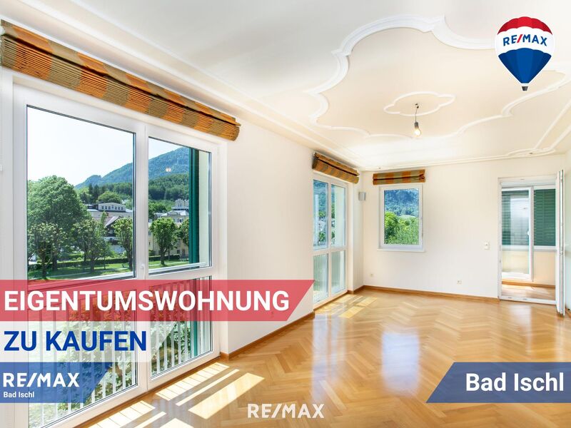 Exklusives Wohnen im Herzen von Bad Ischl ? Großzügige Eigentumswohnung am Traunfluss mit zwei Loggien, Atelier & Stellplatz im ebenerdigen Parkh