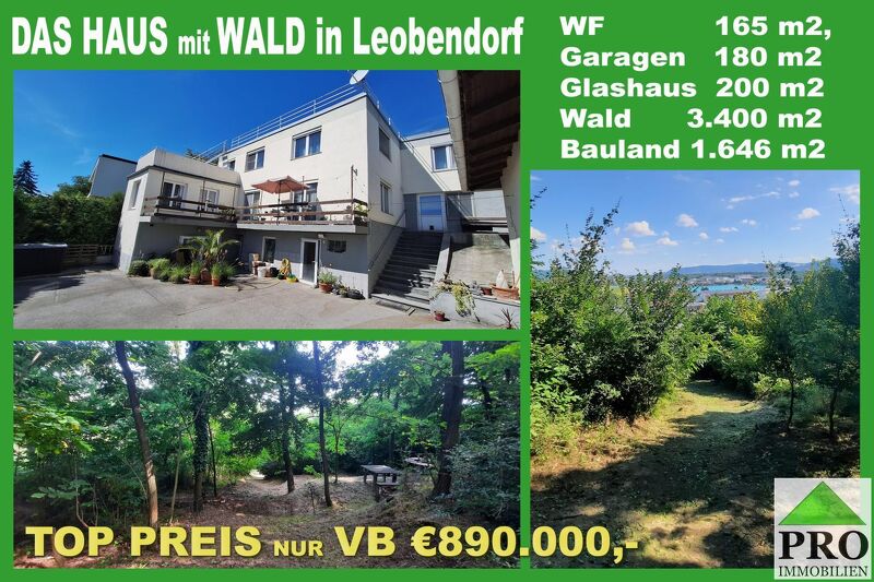 Großes Baugrundstück mit Althausbestand und schönem Waldanteil in Leobendorf.  Für Bauträger/2 Wohneinheiten möglich.