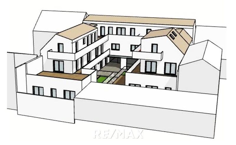 Baugenehmigtes Wohnprojekt für 6 Wohnungen mit Terrassen, Garagen