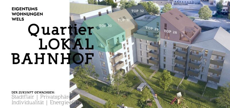 Lokalbahnhof Dachwohnung 70 m2 - Top 31 inkl. 2 TG-Parkpl&auml;tze