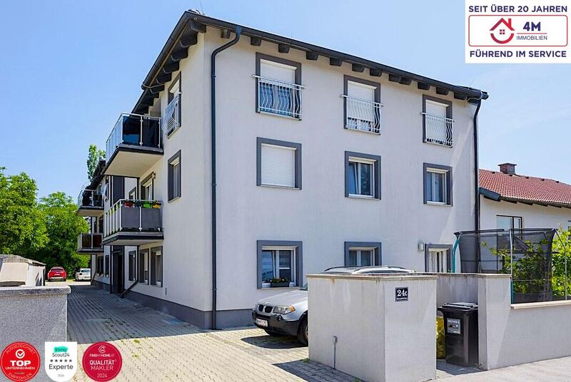 Neubau-4-Zimmer-Wohnung mit 17 m² Dachterrasse & 8 m² Balkon