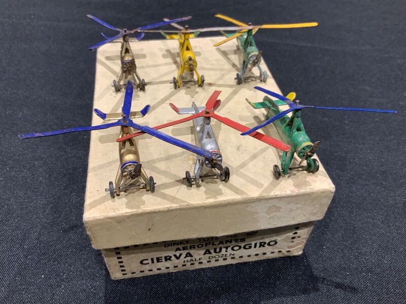 Dinky Toys Prewar 60f Cierva Autogiro Trade Box mit 6 Modellen