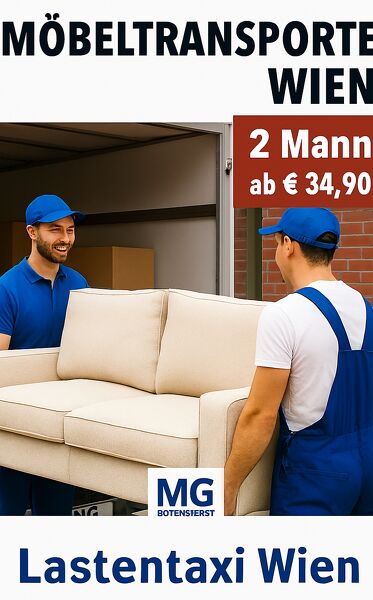 MÖBELTRANSPORTE WIEN 2 Mann ab € 34,90