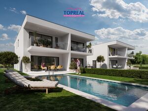 EDT-Living ? Schl&uuml;sselfertige Luxus-Doppelhaush&auml;lfte mit Pool, Panorama-Glasfronten und traumhafter N&auml;he zur Traun - Haus 1