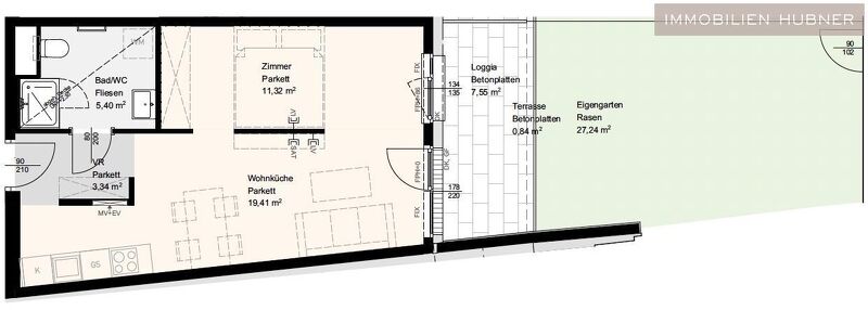 AB AUGUST/ Singlewohnung mit Frischluft und Garten