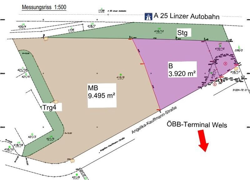 Gewerbe- und Betriebsbaugrundstück an EINEM Standort, Terminal Wels, OÖ Zentralraum