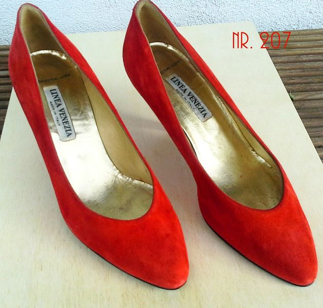Nr. 207 Gediegene Damenschuhe "LINEA VENEZIA" neuwertig braun/orange