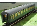 Nr. 611 /A  TRIX EXPRESS  Modellbahn HO Schnellzug Reisewagen DB grün,