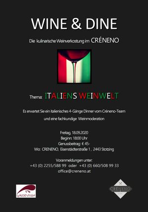 WINE & DINE - Die kulinarische Weinverkostung im CRÉNENO
