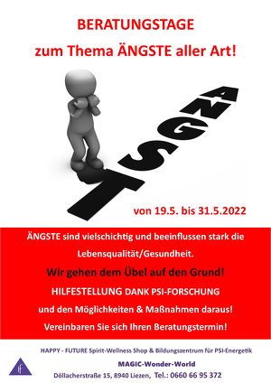 Beratungstage zum Thema ÄNGSTE aller Art!
