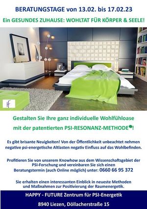 Beratungstage: Ein gesundes Zuhause: WOHLTAT FÜR KÖRPER & SEELE!