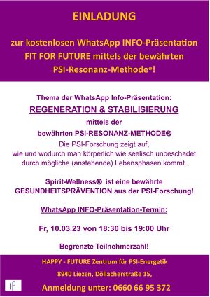 FIT FOR FUTURE WhatsApp Info Präsentation
