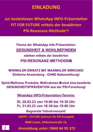 FIT FOR FUTURE WhatsApp Info Präsentation