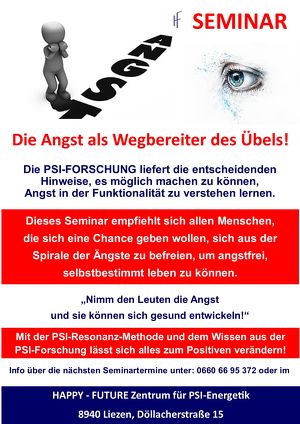 SEMINAR: Die Angst als Wegbereiter des Übels!