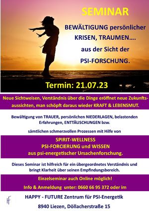 SEMINAR „Bewältigung persönlicher Krisen, Traumen“