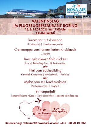 Valentinstag im Flugzeugrestaurant BOEING